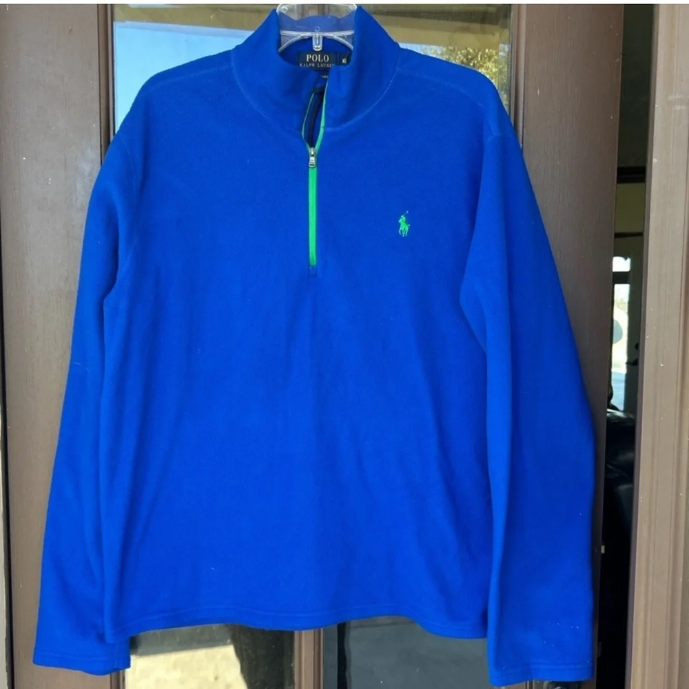 Ralph Lauren Blue Very Lightweight Fleece Quarter Zip Pullover Size XL